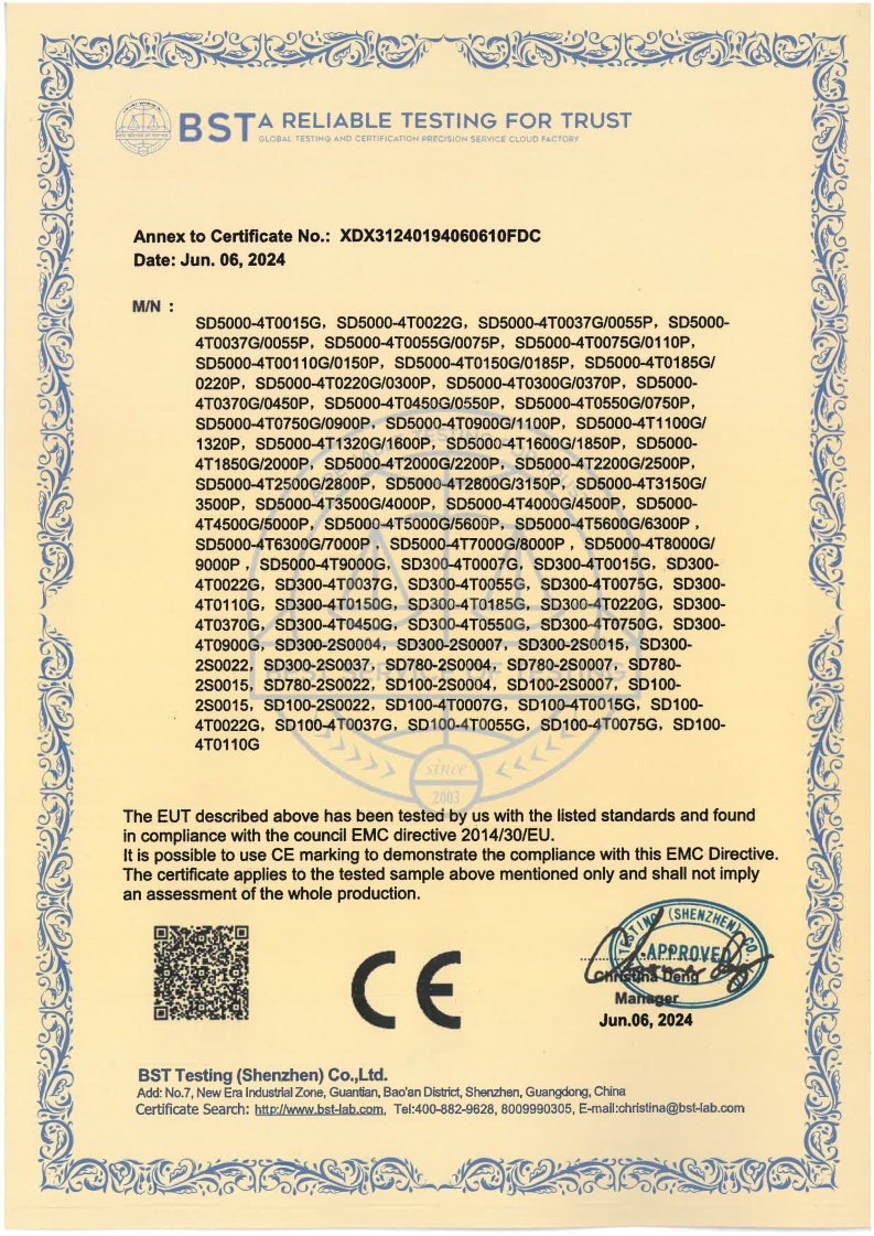 变频器 EN IEC61000 cemark